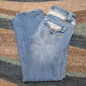 Miss Me Bootcut Jeans 27 – Y2K Lace Distressed Bling